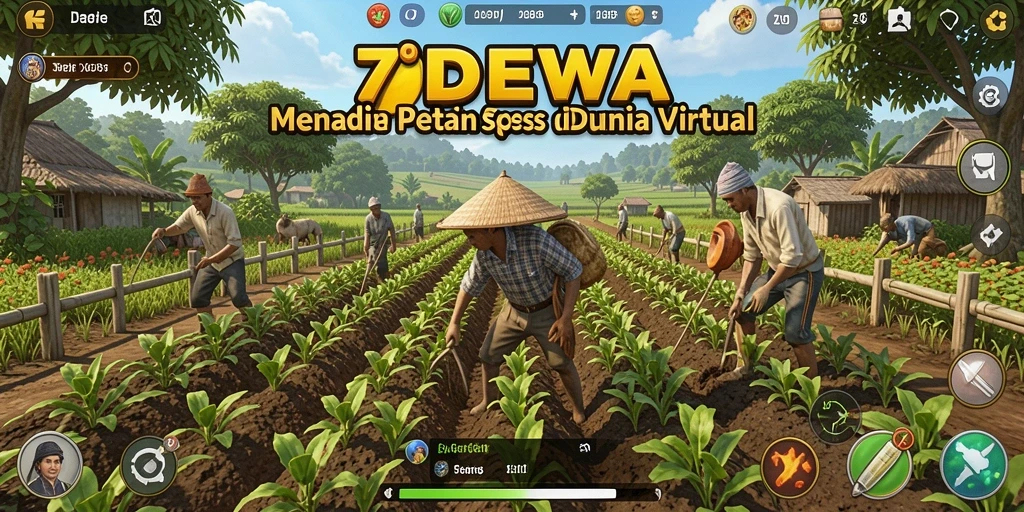 Tangkapan layar 7DEWA menunjukkan aksi bertani yang seru dan interaktif.
