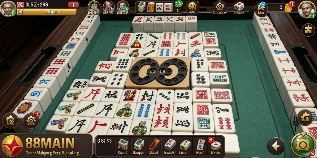 Tampilan gameplay Mahjong yang menarik dan interaktif dari 88MAIN.
