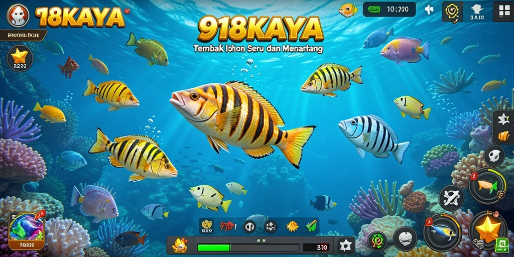 Screenshot gameplay mengasyikkan dari 918KAYA saat menangkap ikan.