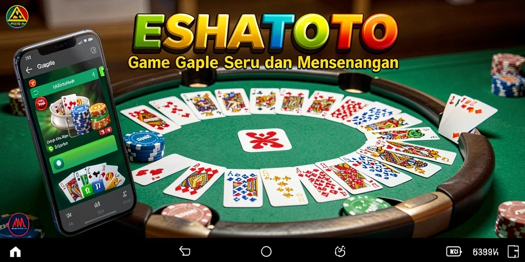 Tampilan gameplay ESHATOTO menampilkan momen seru pertandingan Gaple.