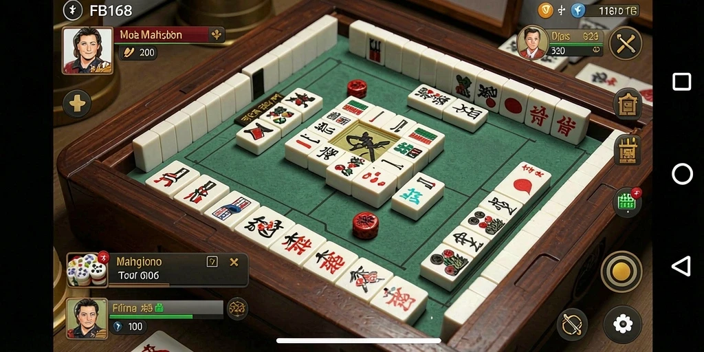 Screenshot FB168 menampilkan aksi seru dalam permainan Mahjong.