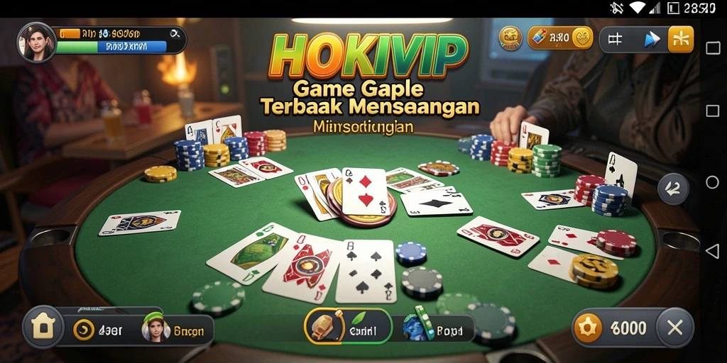 Screenshot gameplay HOKIVIP yang menampilkan momen seru permainan gaple.