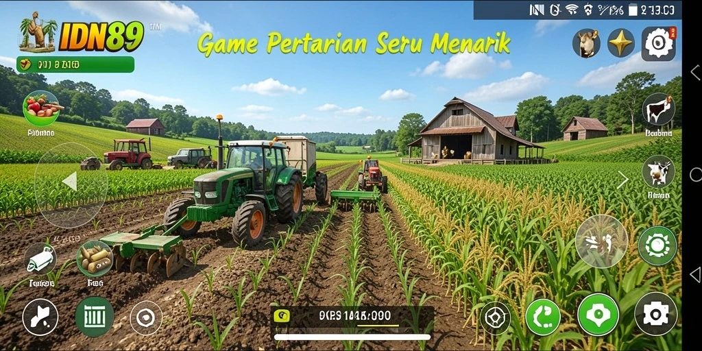 Screenshot IDN89 menunjukkan gameplay menawan saat bertani.