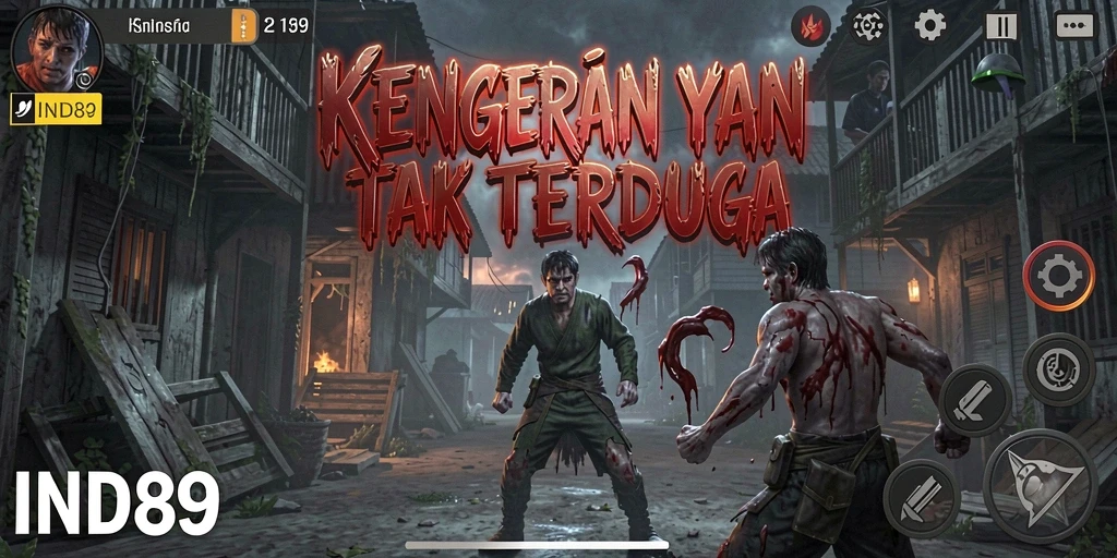 Tampilan gameplay menakutkan dengan suasana yang mencekam.