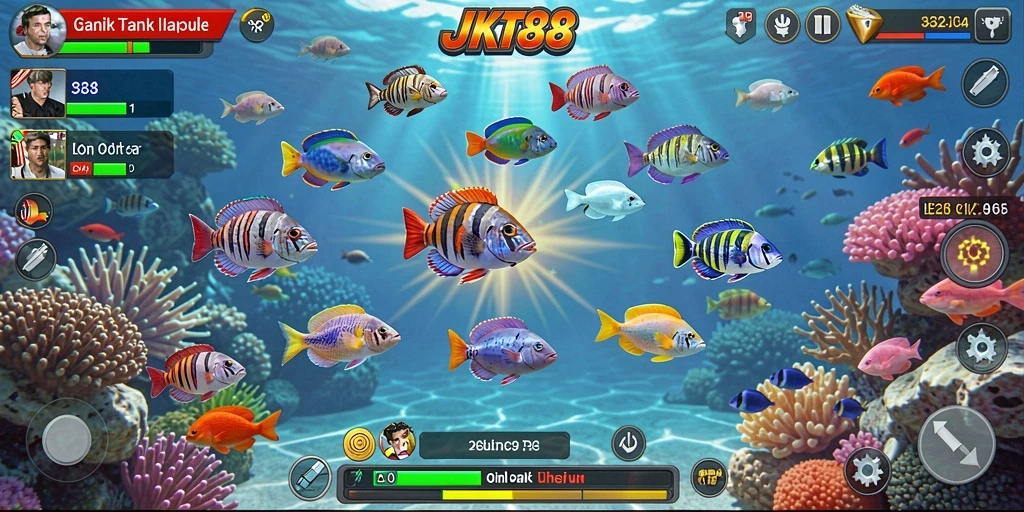 Tampilan menarik dari gameplay JKT88 saat menangkap ikan.