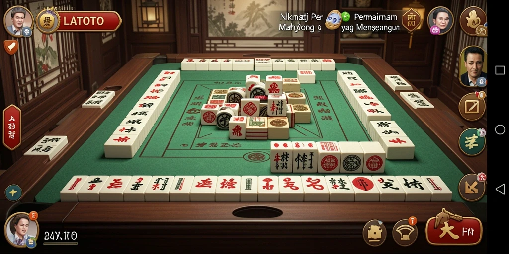 Tampilan gameplay menawan dari LATOTO yang menyuguhkan Mahjong.