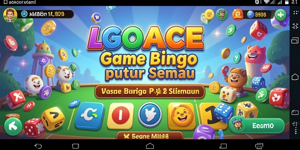 Screenshot utama LGOACE menampilkan gameplay Bingo dengan interaksi antarpemain.