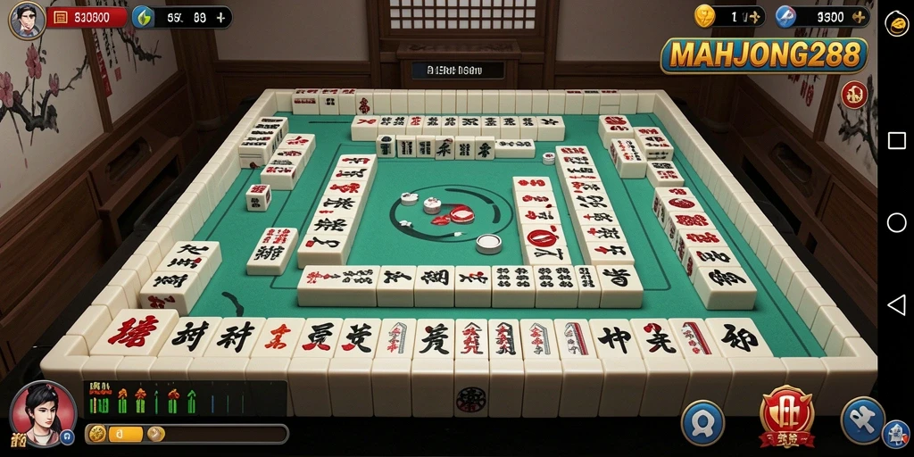 Tampilan menarik gameplay Mahjong yang seru dan interaktif.
