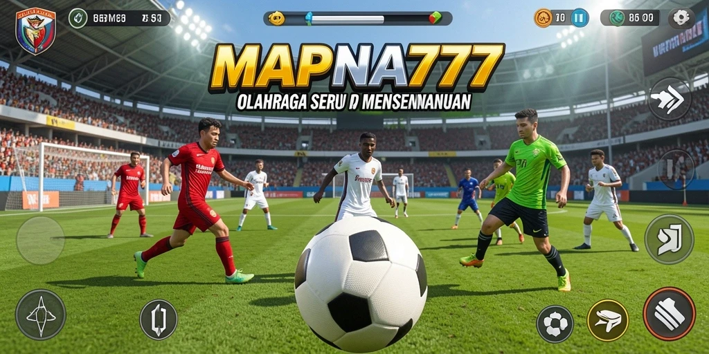Tampilan gameplay seru dari game MAPNA777 dengan aksi olahraga mendebarkan.