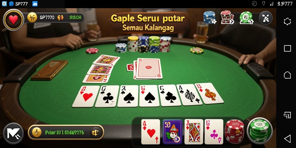 Tampilan gameplay Gaple yang menarik dan interaktif.
