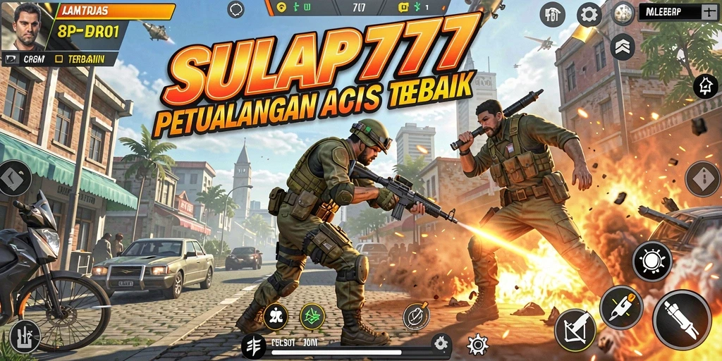 Screenshot SULAP777 menampilkan aksi tembak-menembak yang mendebarkan.