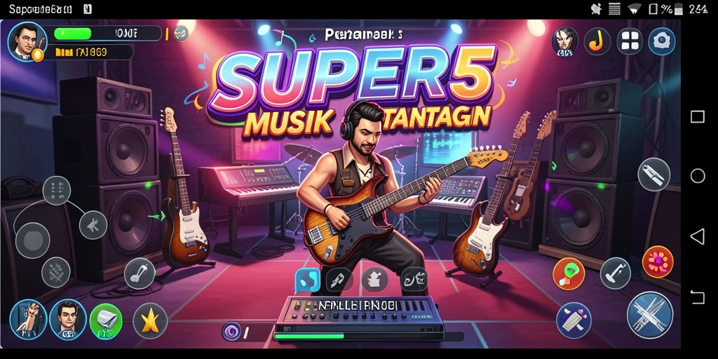 Tampilkan gameplay SUPER5 yang mengasyikkan dengan musik yang menggugah semangat.