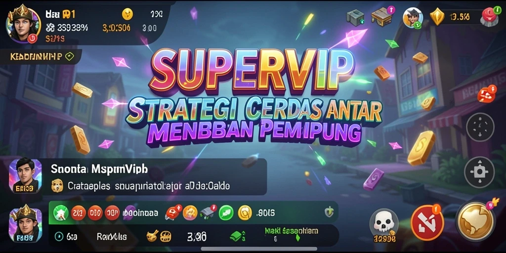 Tangkapan layar gameplay SUPERVIP menampilkan aksi strategi seru.