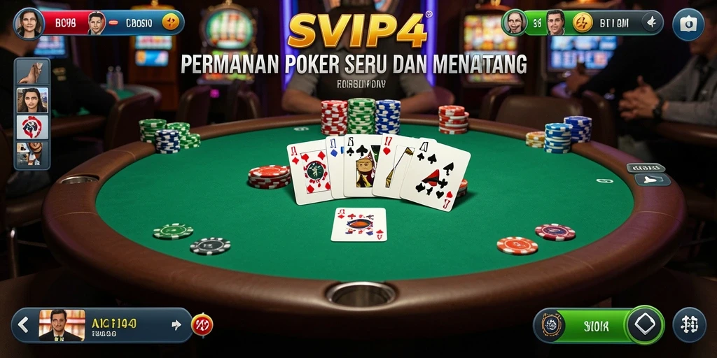 Screenshot gameplay SVIP4 yang menunjukkan serunya permainan Poker.