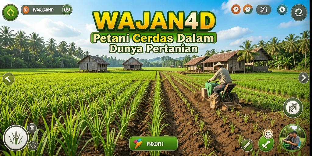 Screenshot utama WAJAN4D menampilkan gameplay pertanian yang menarik dan interaktif.