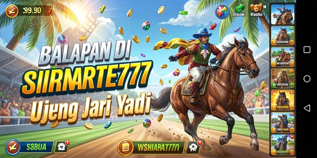 Screenshot dari gameplay WINRATE777 yang mengasyikkan dan penuh aksi balapan.