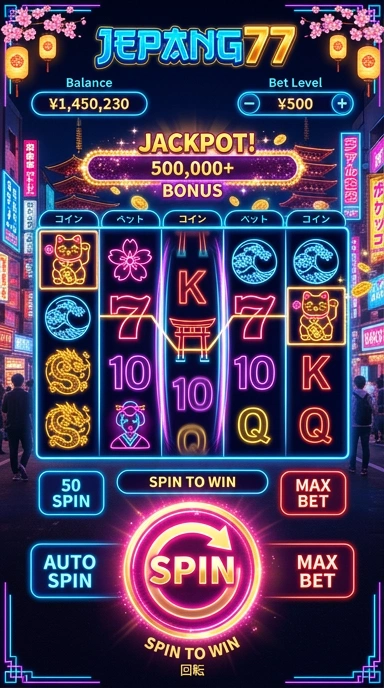 Screenshot aplikasi dengan berbagai pilihan kategori di jepang77.